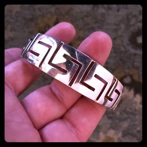 Silver Greek key bracelet